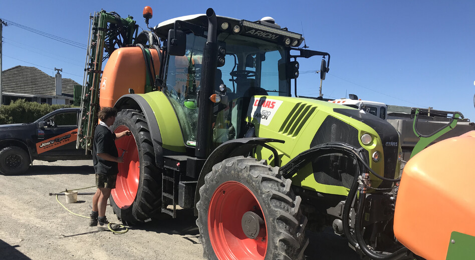 Hayden Bennett our fleet manager hard at work changing tyres